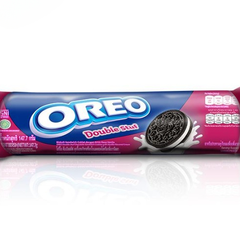 

Snack Oreo Biskuit Double Stuf Isi 131.1 Gram Wafer Coklat Enak Manis Oreo Thailand