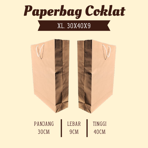 

Tas paperbag coklat polos uk 30x40 jumbo (isi 12pcs)