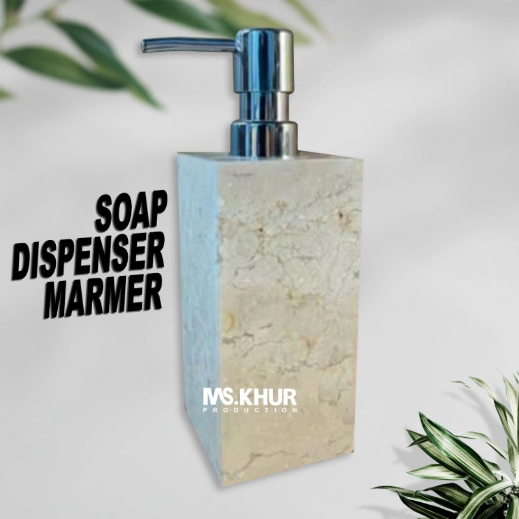 Soap Dispenser Marmer Model Persegi Balok, Tempat Sabun Cair Marmer, Tempat Shampoo Cair Marmer/Boto