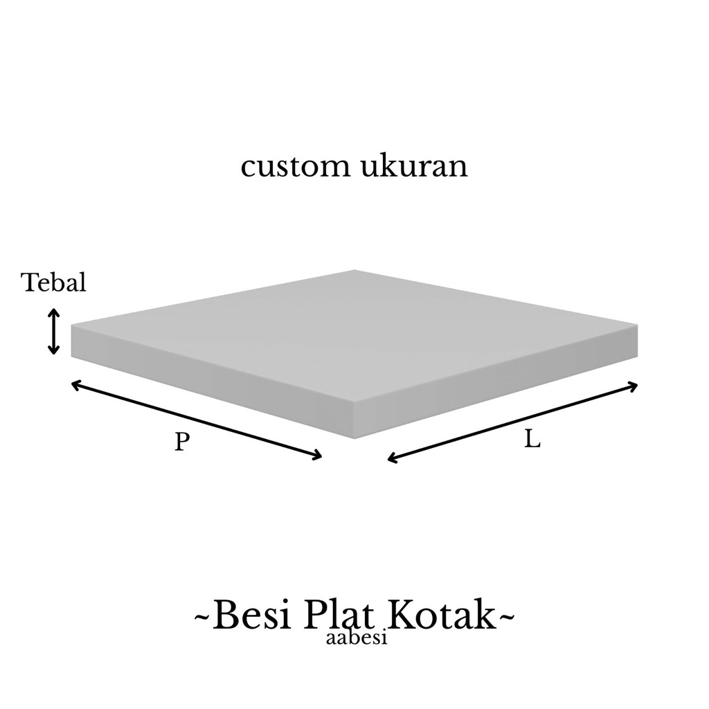170mm x 490mm Besi Plat Kotak Tebal 20mm