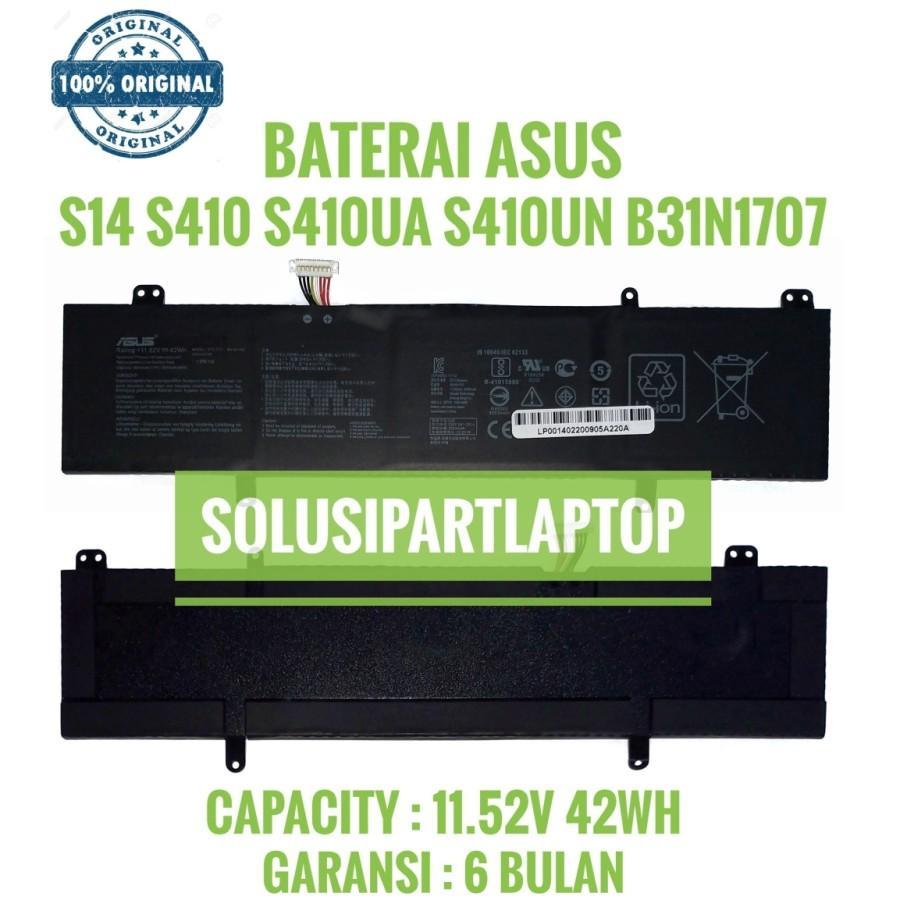 Baterai Asus Vivobook X411U X411UA X411UN X411 X411N A411 A411UF A411QA S14 S410 S410UA B31N1707 B31