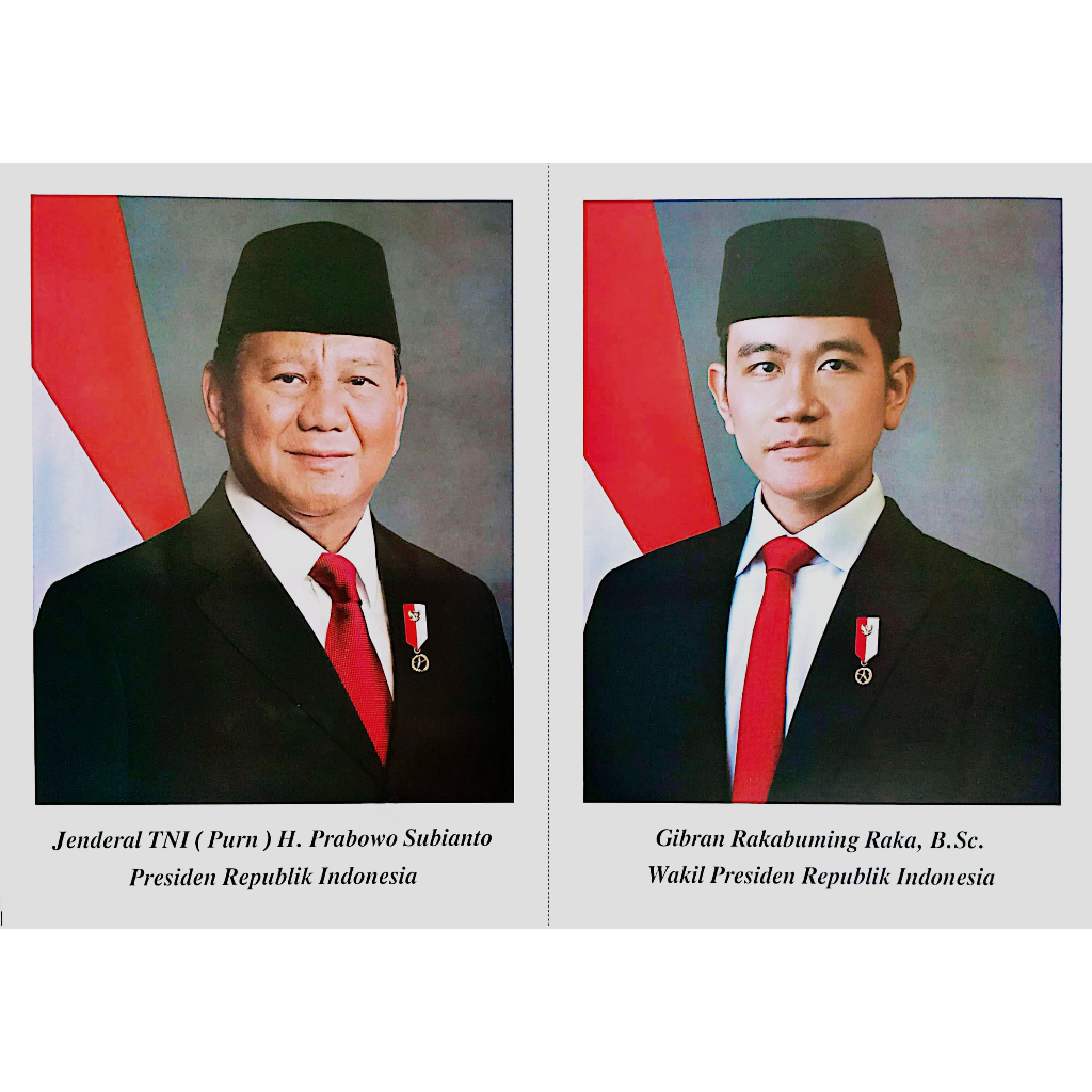 

(SEPASANG) PRINT CETAK 10RS (25X35) GAMBAR FOTO PRESIDEN DAN WAKIL PRABOWO GIBRAN TERBARU / POSTER PRESIDEN BISA BELI 1 PCS