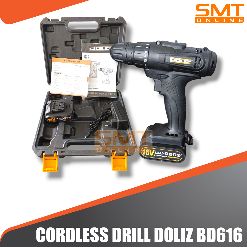 Mesin Cordless Drill DOLIZ BD616 / Mesin Bor Baterai BD 616 Doliz