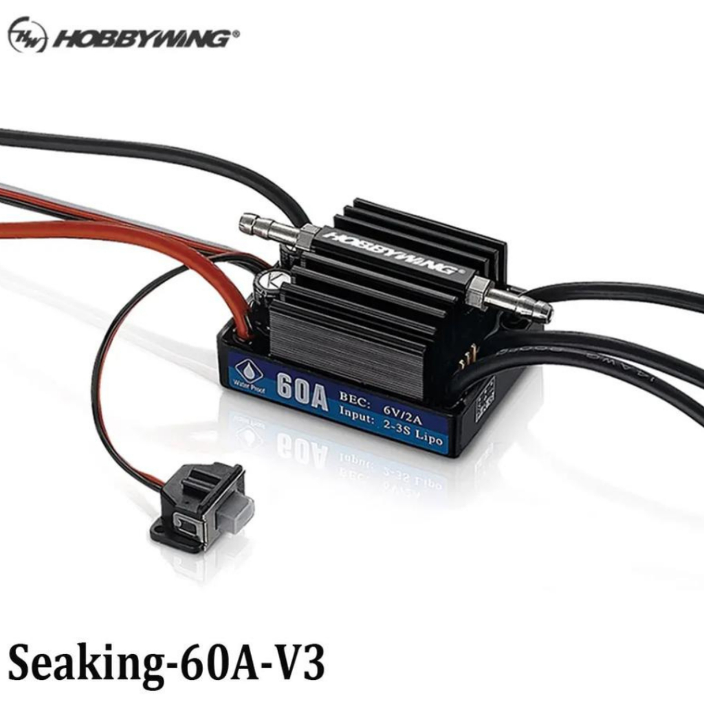 HOBBYWING seaking ESC 60A V3 waterproof untuk rc speed boat kapal rc panjang 70CM seaking 60A