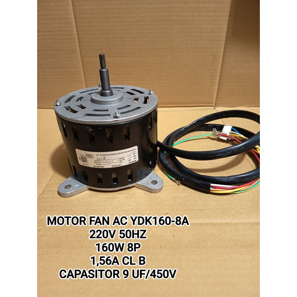 MOTOR FAN AC YDK160-8A 220V-50HZ 160W 8P 1,56A CLB CAPASITOR 9UF/450V