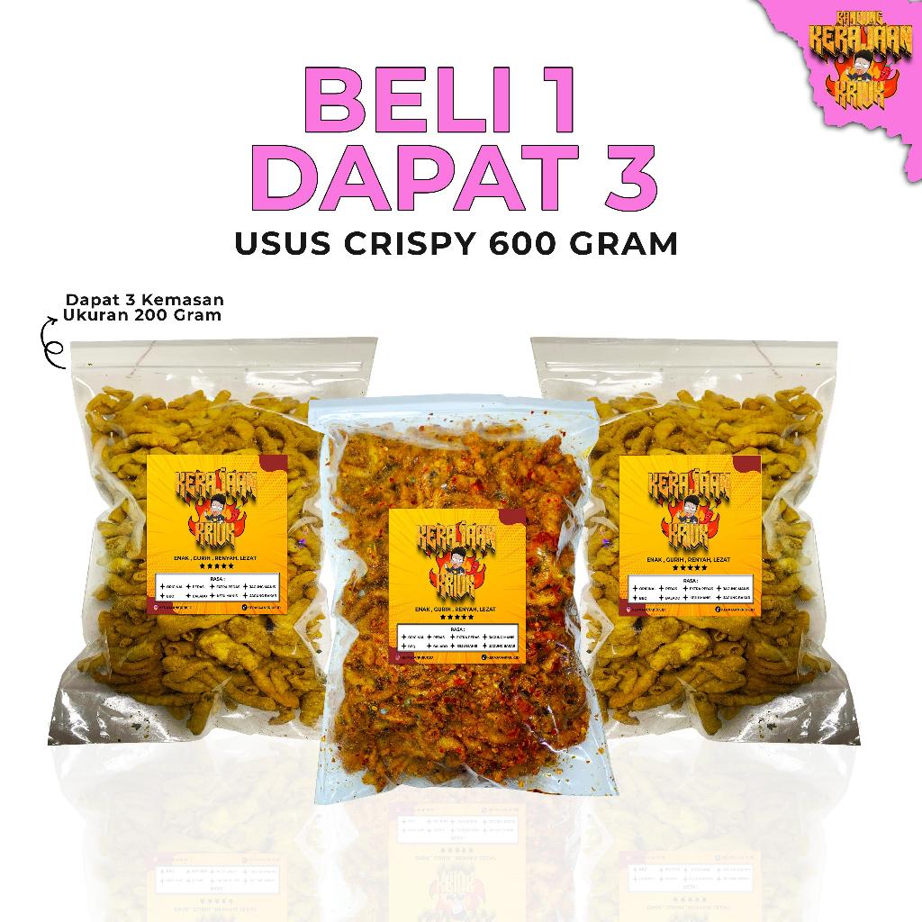 

KERAJAANKRIUK - BELI 1 DAPAT 3 USUS CRISPY 600 GRAM Usus Krispy Rasa Original 200gr Pedas 200gr