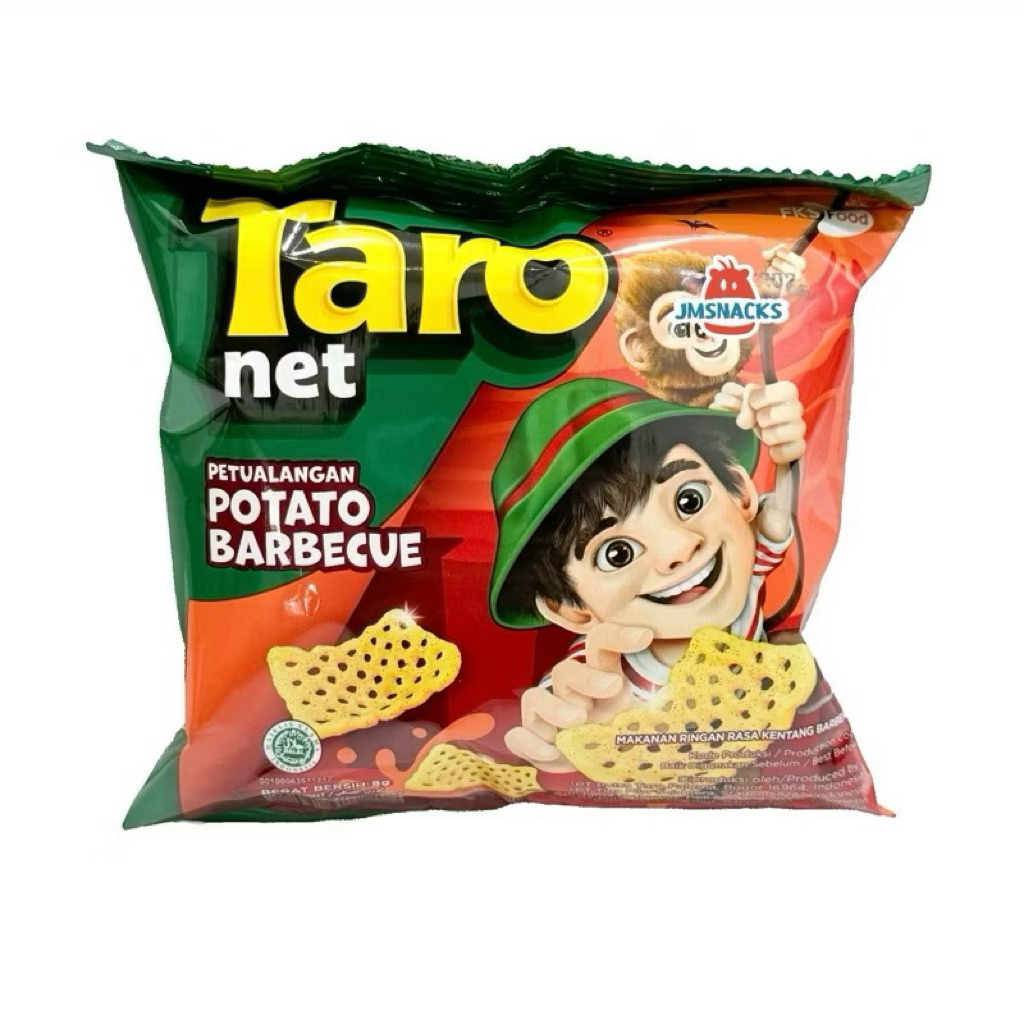 

taro net bbq snack 17gr isi 10pcs