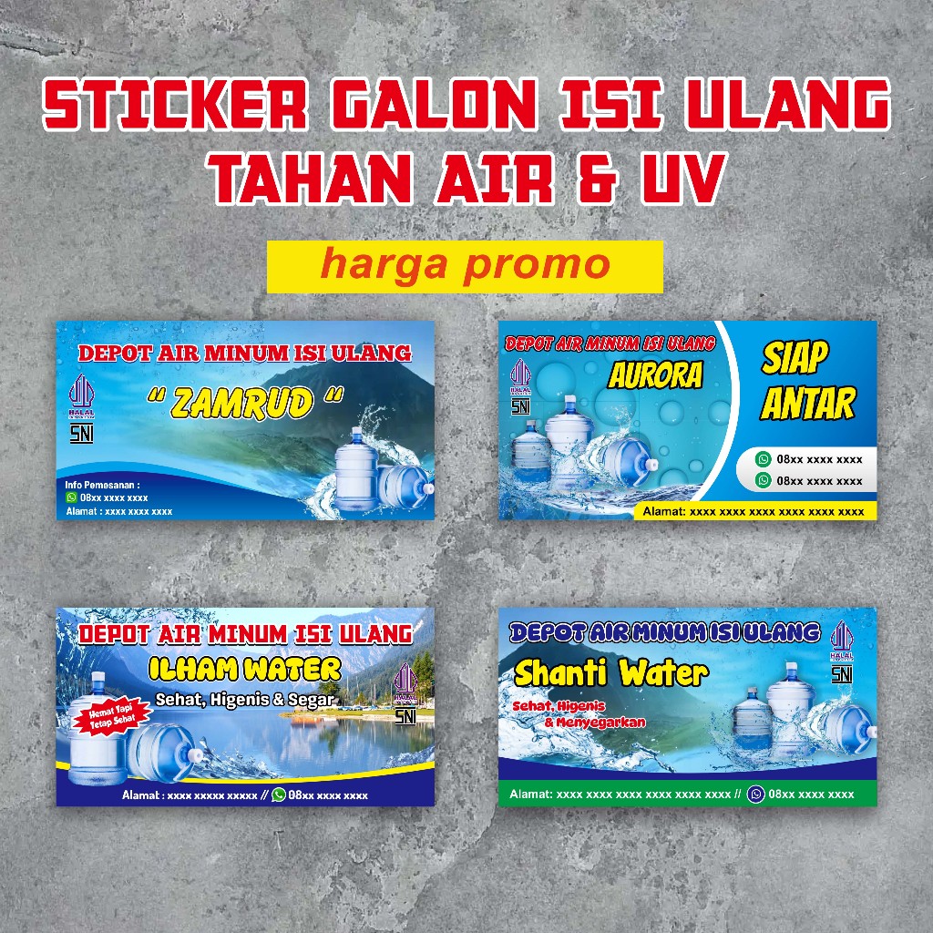

Sticker Galon Isi Ulang Tahan Air