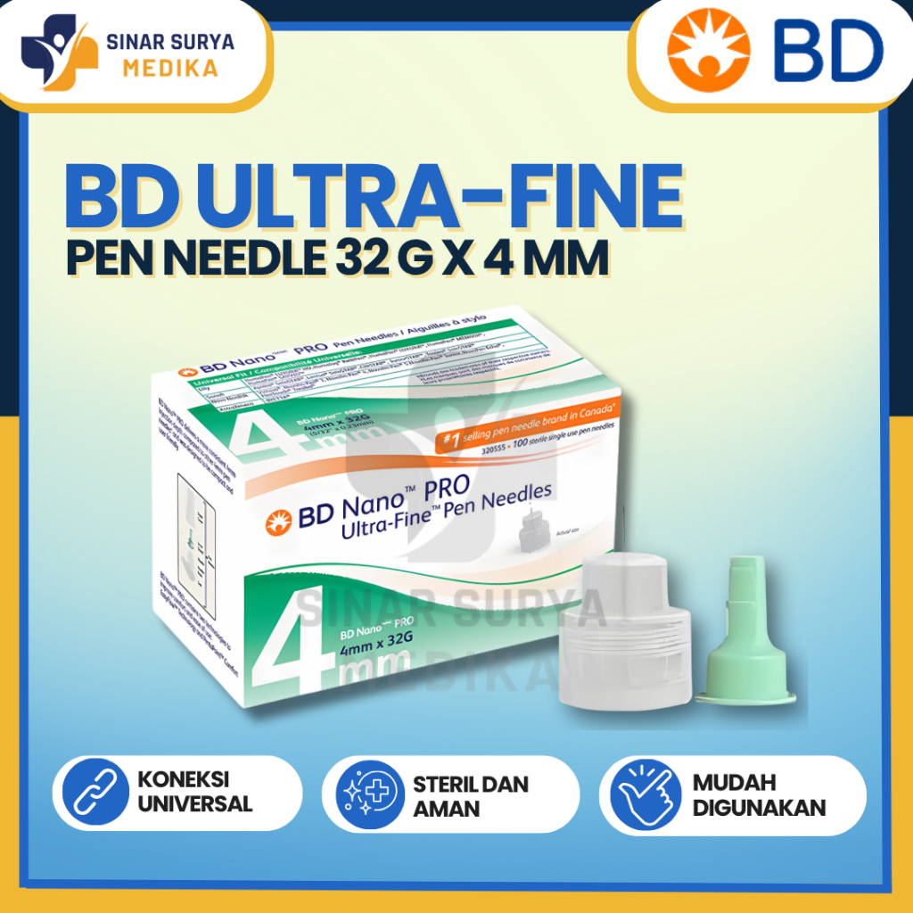 Jarum Insulin BD Pro Microfine 32 G Hijau 0,23 x 4 mm