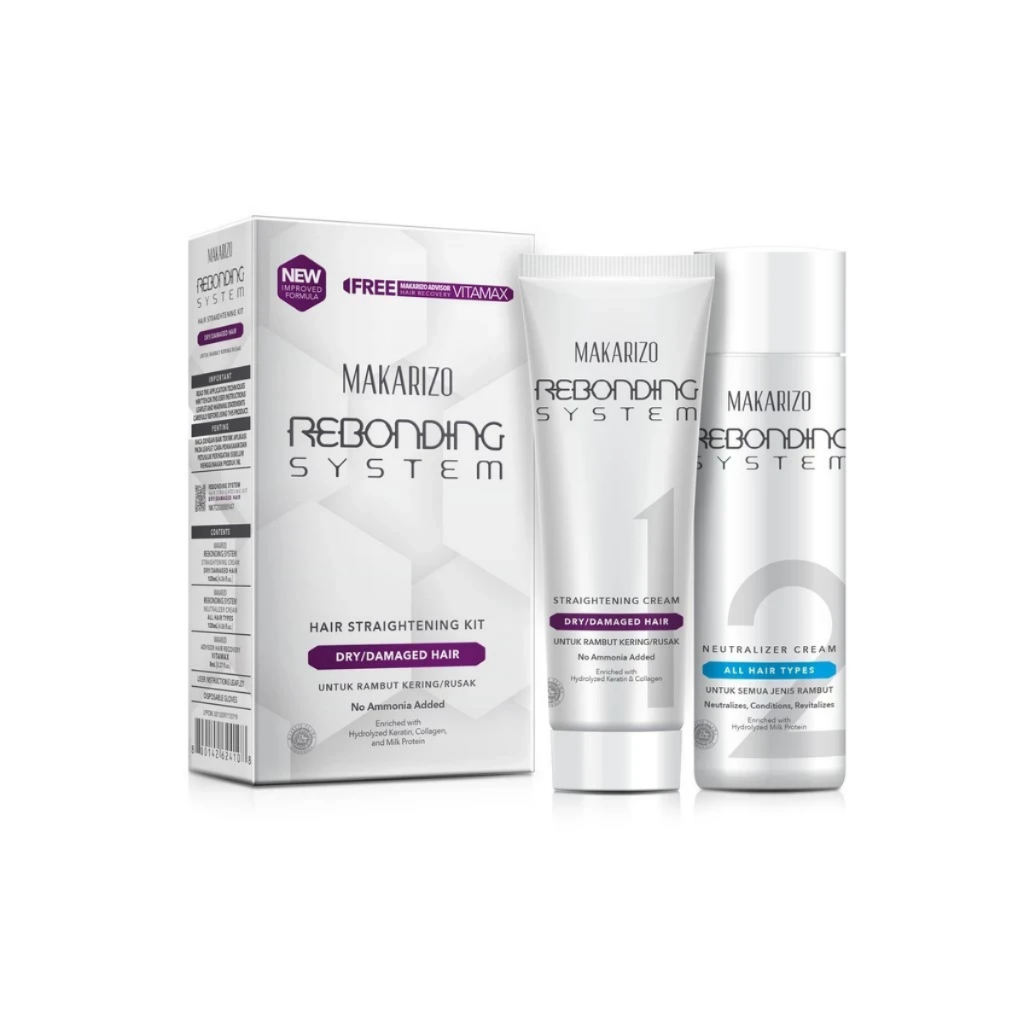 Makarizo Rebonding System Tube Set For Dry/Damaged Hair 120ML / Rebonding