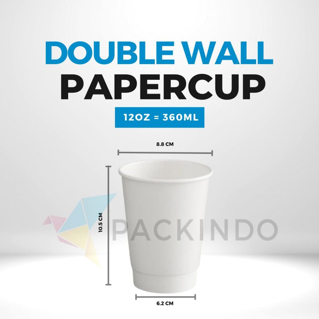 Paper Cup 12 oz double wall (tebal)