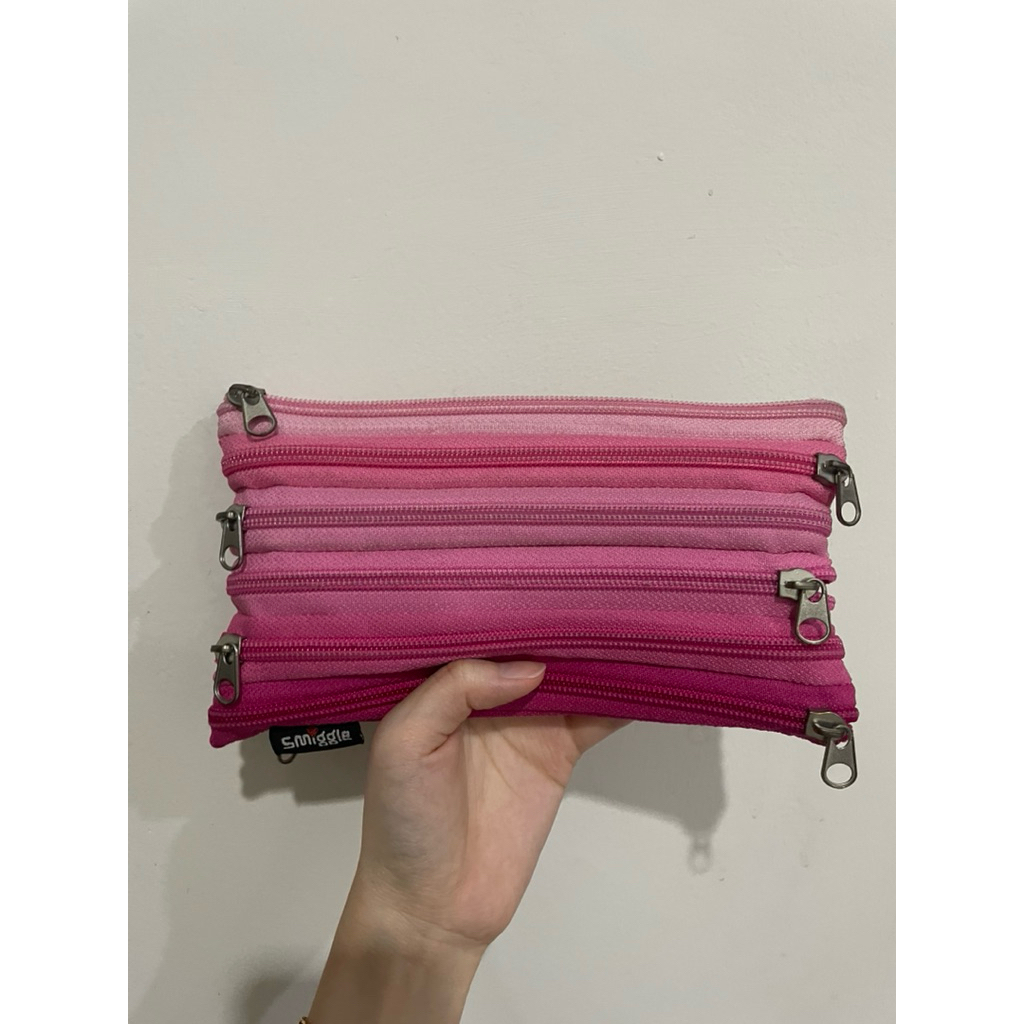 

preloved ORI SMIGGLE kotak pensil zipper pink pencil case