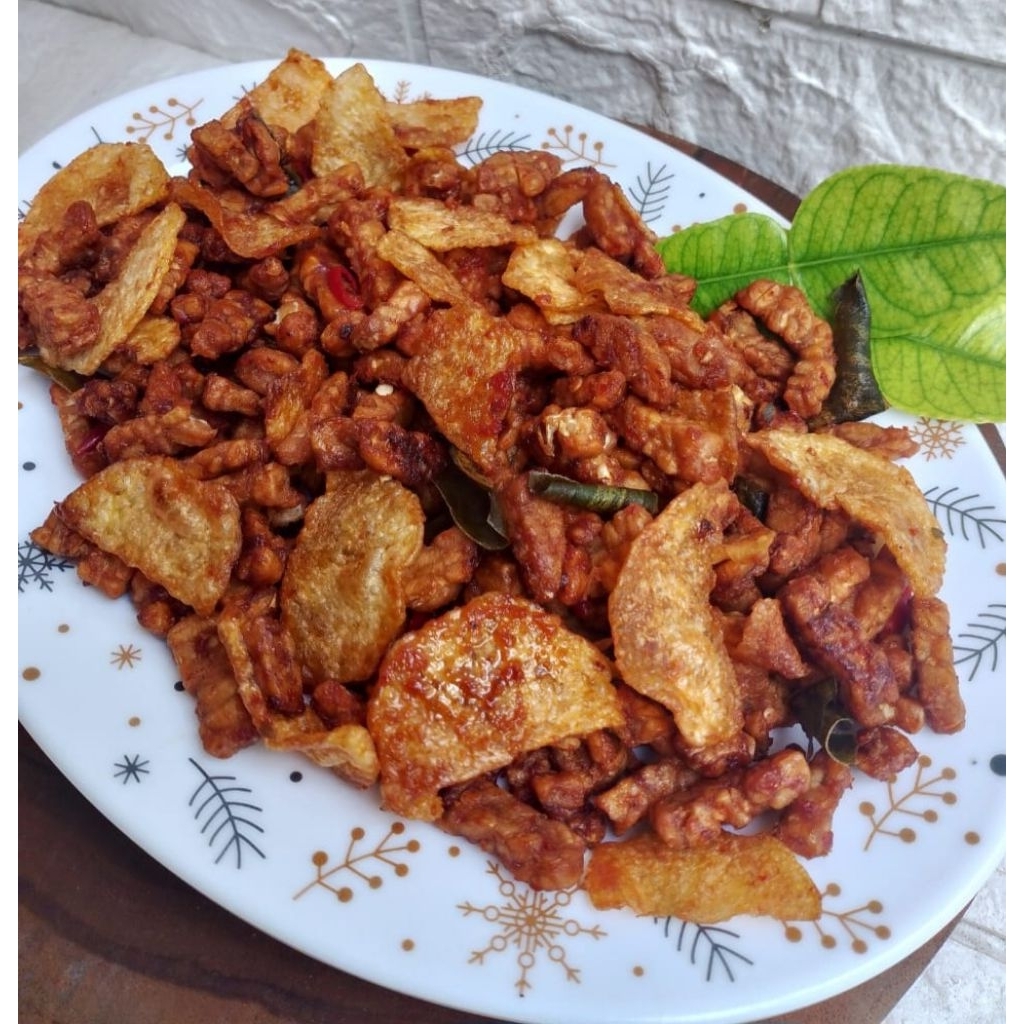 

TEMPE OREK KERING, TEMPE MIX KENTANG KRISPI, berat 100gram.
