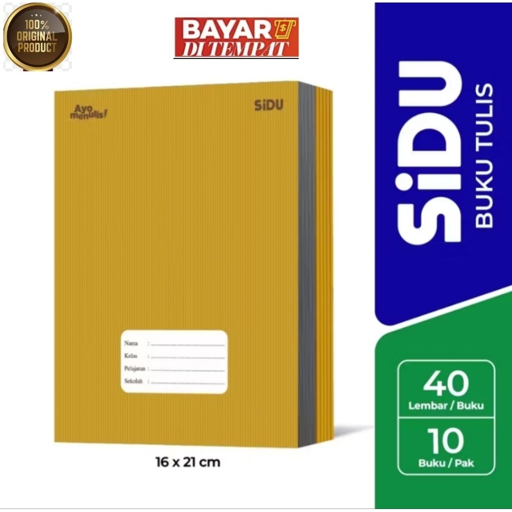 

Buku Tulis Sidu Sampul Coklat Kraft Isi 40 Lembar 1 Pack 10 Buku