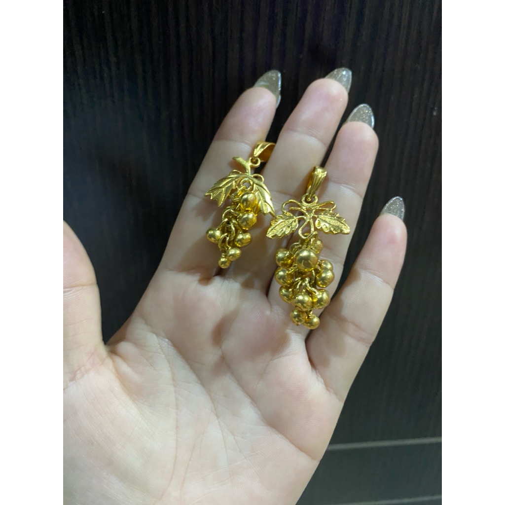 Liontin anggur replika emas asli London cantik 100% serupa dengan aslinya