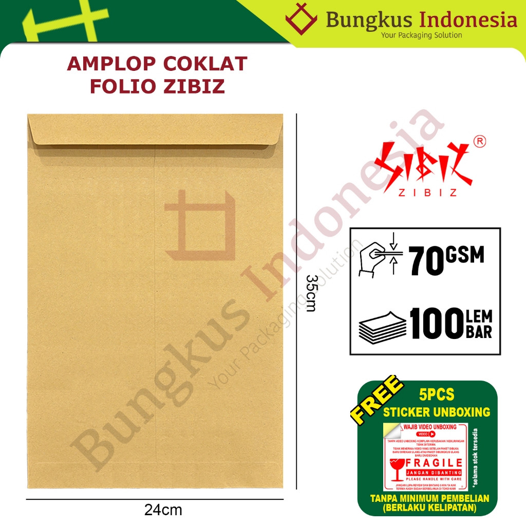 

[GROSIR] Amplop Coklat Folio 24x35cm
