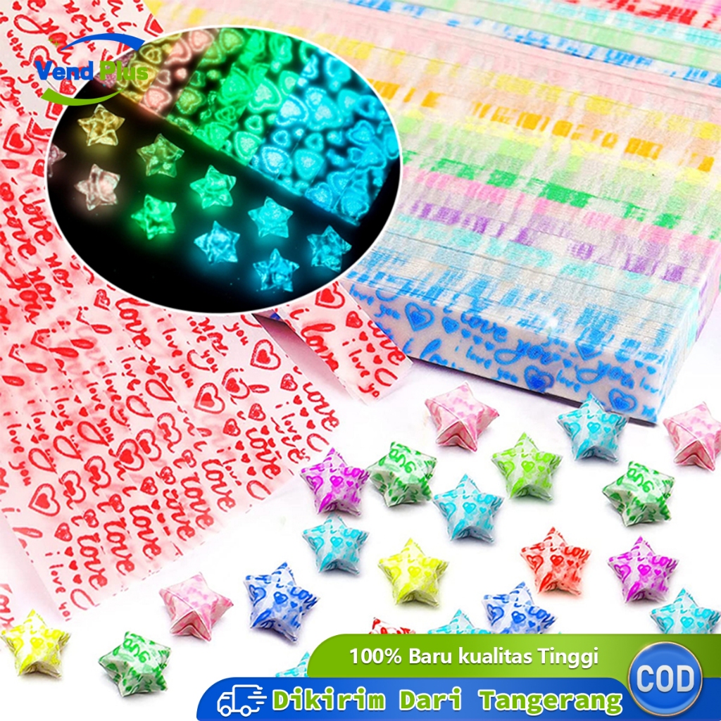 

420pcs Kertas Origami Bintang Warna Warni Star Paper Origami Paper Quilling Luminous Glown in The Dark