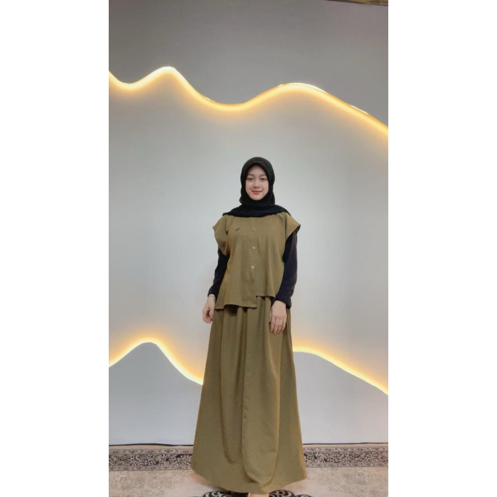 Haura vest set by.Aikogamis - set blazer wanita - vest outer set - setelan rok wanita