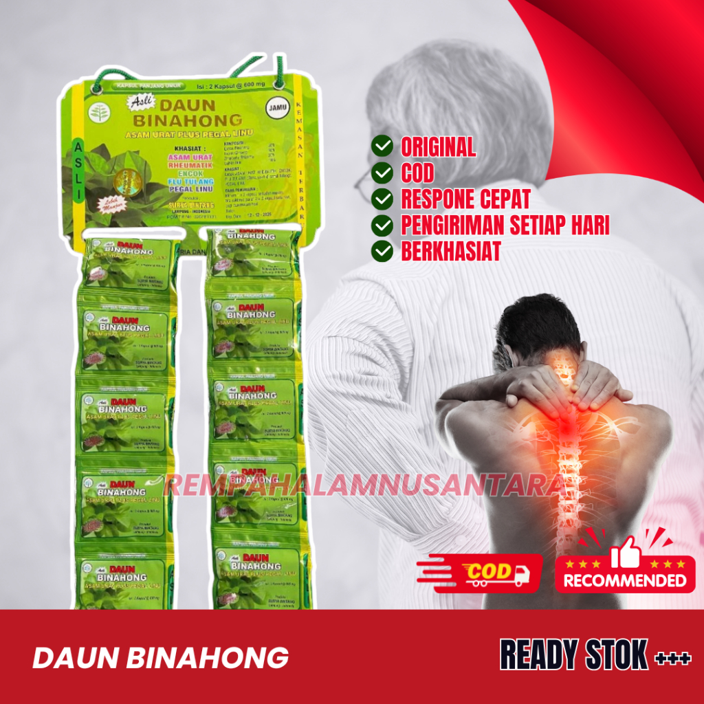 

Kapsul Daun Binahong Renceng 20 Sachet Asam Urat Pegalinu