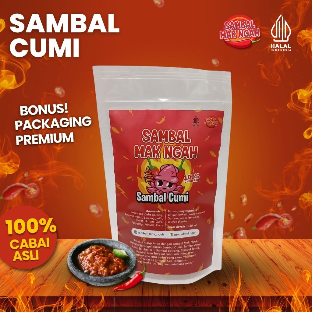 

BEST SELLER SAMBAL CUMI 150GR TANPA PENGAWET HALAL