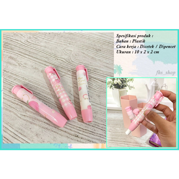 Penghapus Cetek Lucu Penghapus Mekanik Pastel Penghapus Lucu Penghapus Unik Penghapus Pulpen Peach