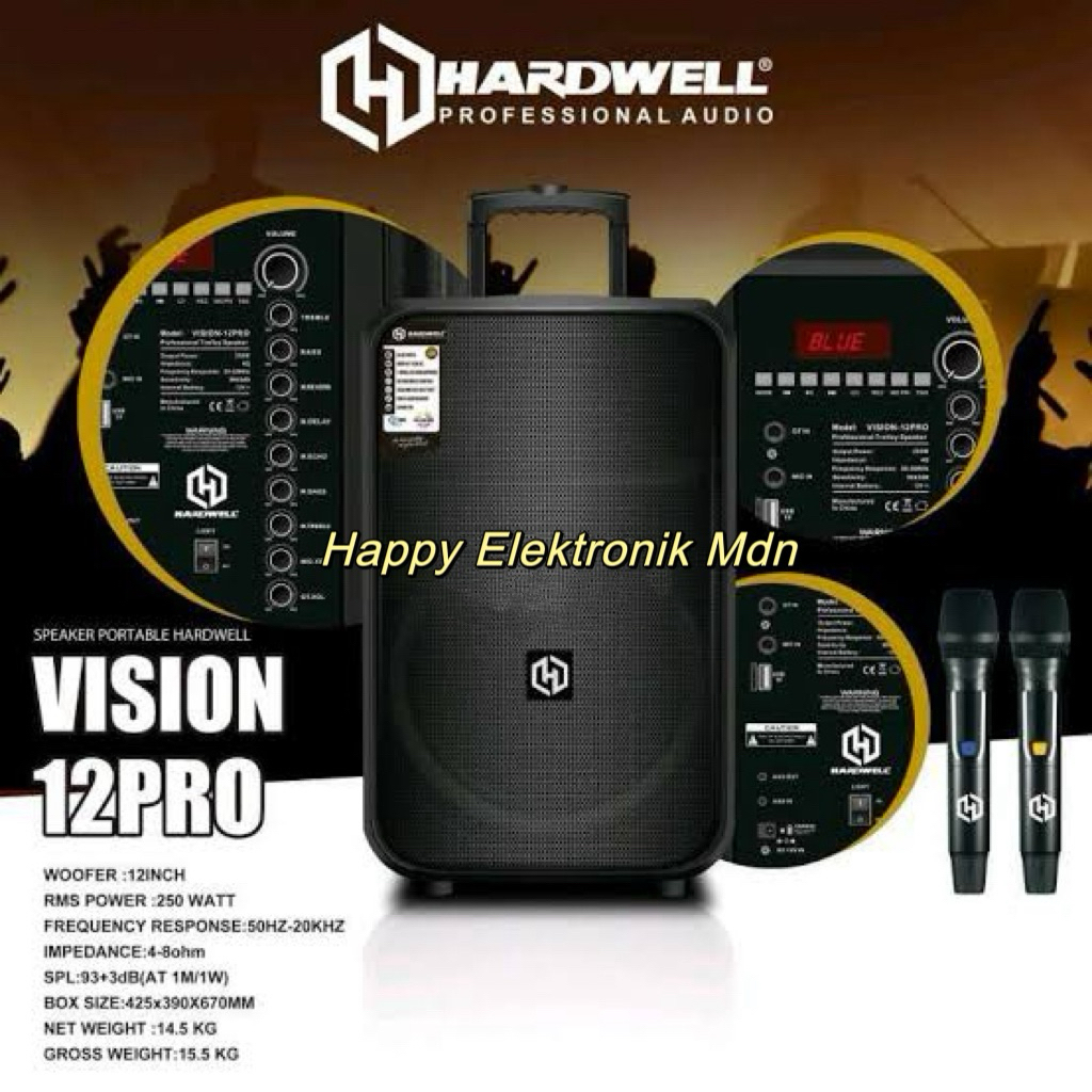 HARDWELL VISION 12 PEO SPEAKER HARDWELL Professional Speaker Portable 12 inch HARDWELL VISION 12PRO 