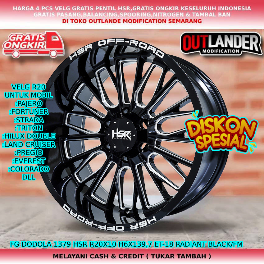velg r20 velg lobang 6 velg semi offroad untuk mobil Fortuner Hilux Double dll hsr fg dodola r20