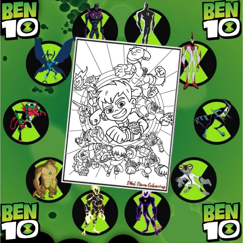 

KERTAS GAMBAR MEWARNAI TEMA BEN 10 V1 ISI 10 LEMBAR GAMBAR BERBEDA