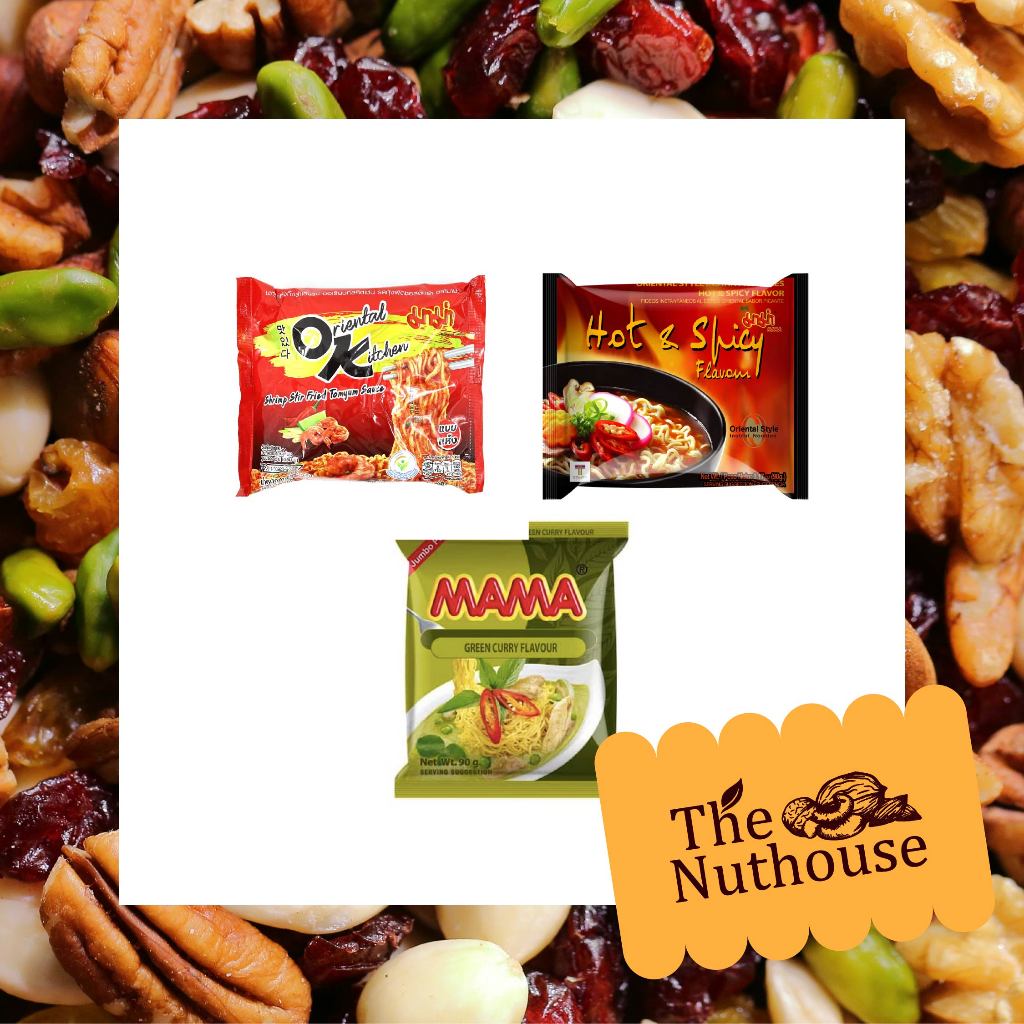

MAMA Oriental Instant Noodles - Shrimp Stir Fried Tom Yum Sauce Flavour / Hot & Spicy / Curry / Pad Thai / Mie Goreng / KimChi / Green Curry / Shrimp Creamy