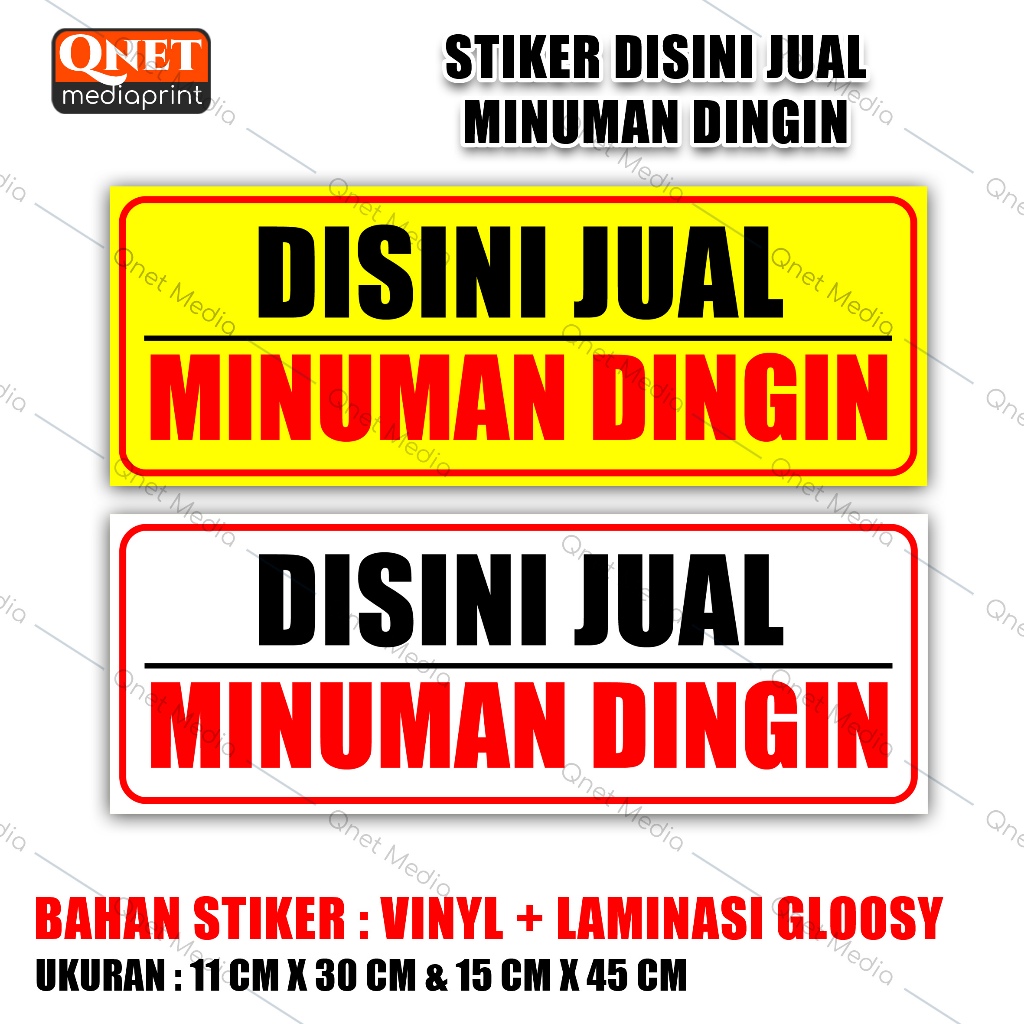 

STIKER DISINI JUAL MINUMAN DINGIN | BAHAN VINYL + LAMINASI GLOSSY