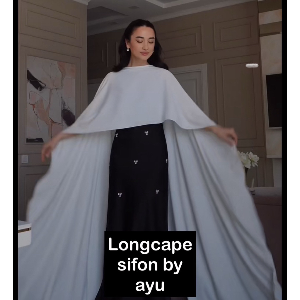 Egipt Longcape Sifon Cape dress muslim modern / Outerwear gaun pesta luaran Dress bridal wear