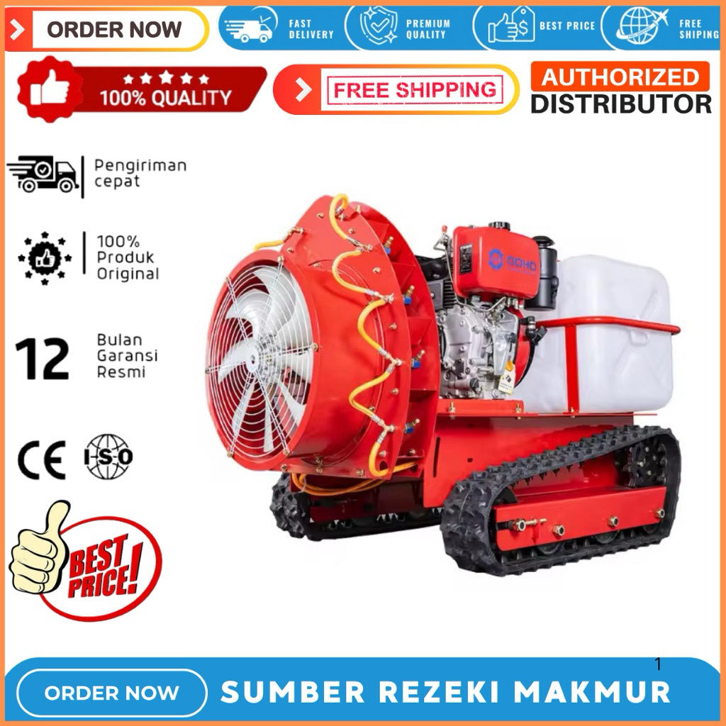 Mesin Semprot Pertanian Farmland Orchard Remot Control Gasoline Sprayer Agriculture Fogging Crawler 