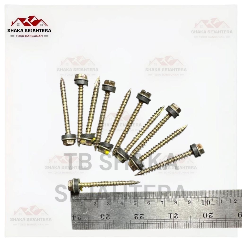 Baut Drilling Kayu / Baut Rufing Sekrup Roofing Untuk Kayu 12x50