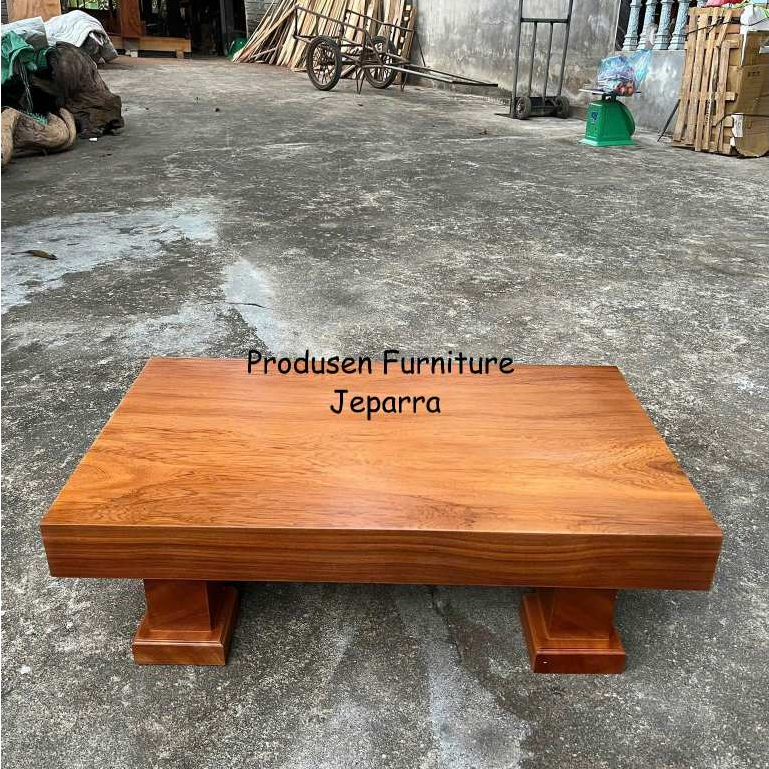 Meja Lesehan Kayu Trembesi Tebal Ruang Tamu Minimalis