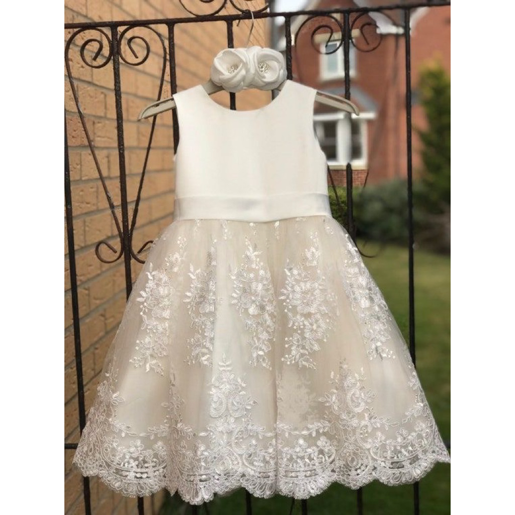 gaun anak pesta elegant kombinasi lace