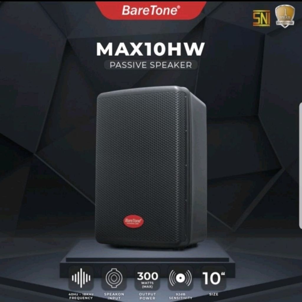 BareTone Passive Speaker 10 Inch MAX10HW