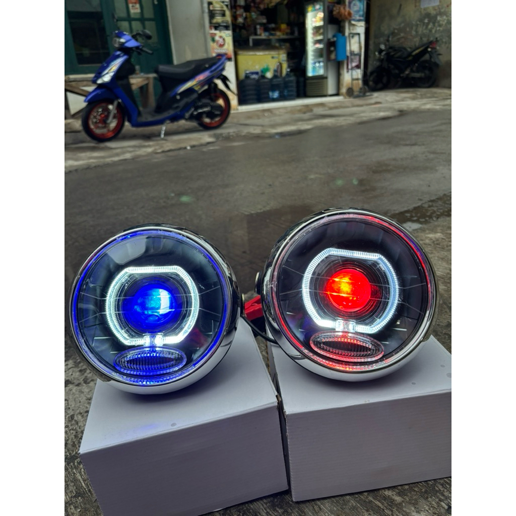 lampu depan rxking new peredam bulat scorpio vixion BILLLED PROJIE fullset reflektor