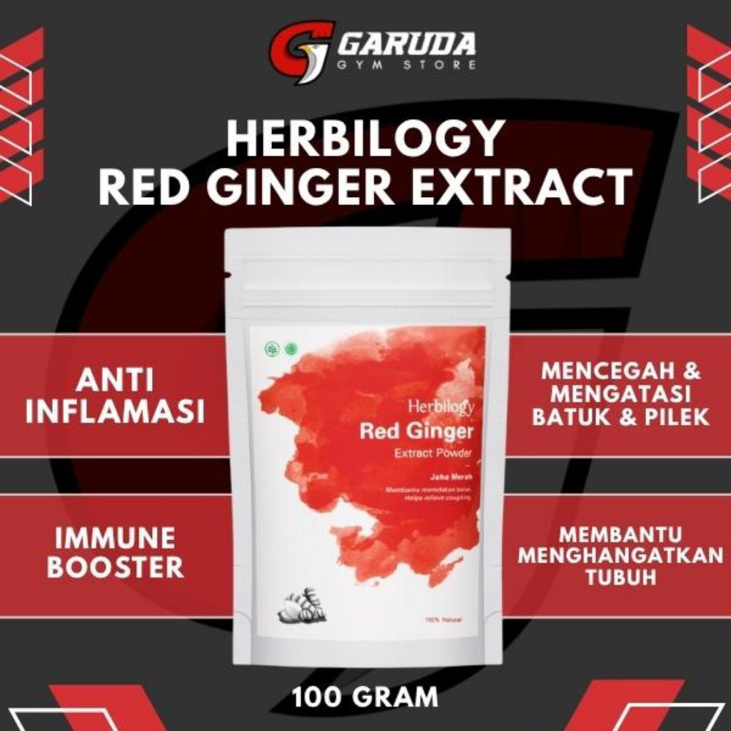 

Herbilogy Red Ginger Extract Powder ( jahe merah) 100gr - Immune boost