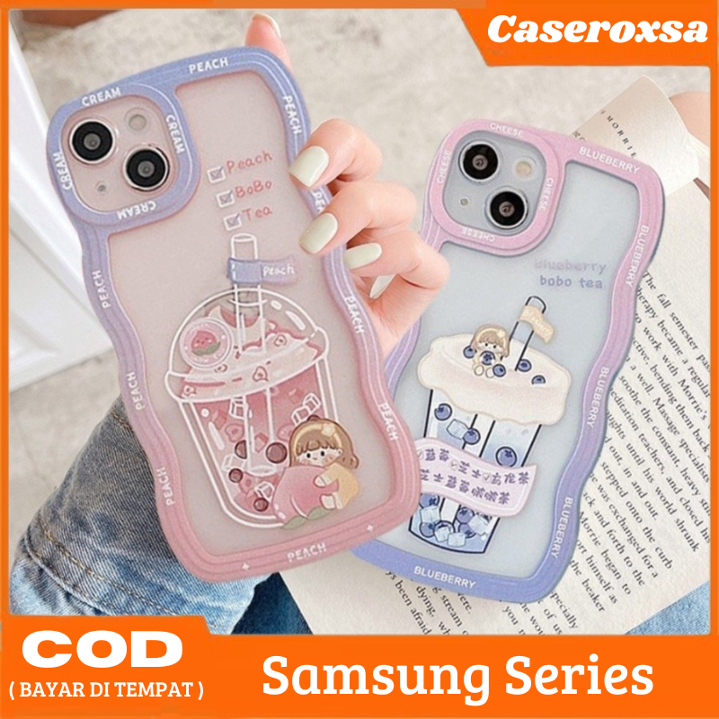 Case Samsung A24 A02S A03S A04S A11 M11 A12 M12 A13 5G A22 4G M32 4G Casing Model Gelombang Clear Bl