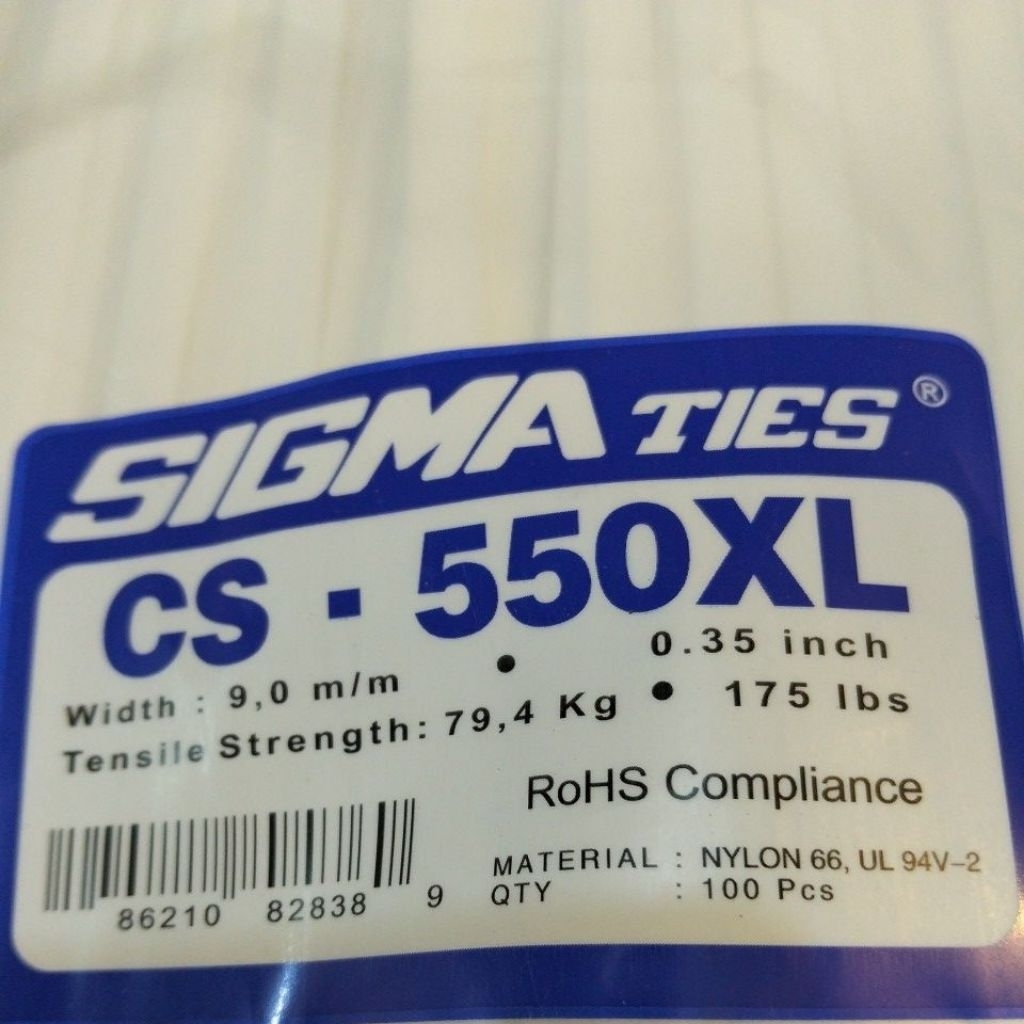 

KABEL TIES SIGMA CS 550XL ISI 100PCS WARNA PUTIH