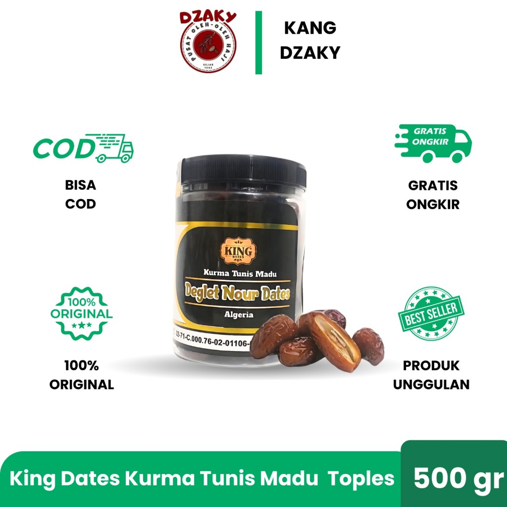 

Kurma Tunis Madu King Dates 500GR kemasan Toples| Kurma Tunis Madu - Kurma sukkar