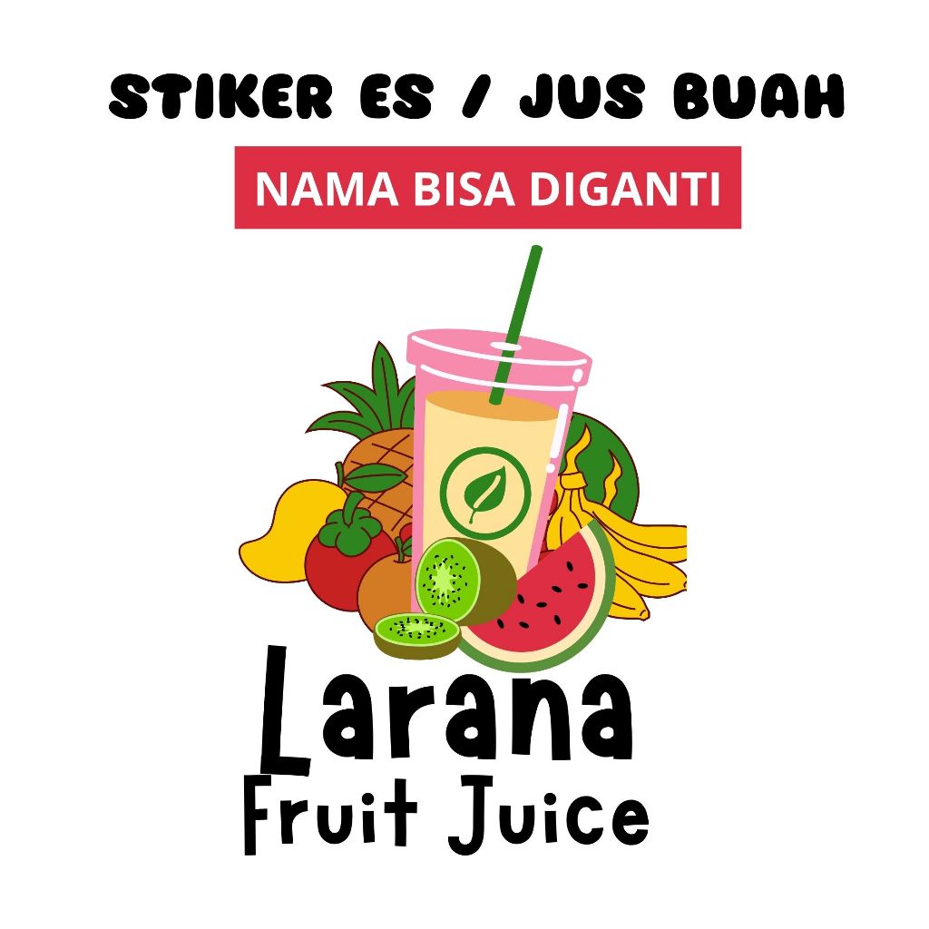 

Stiker Label Es Buah – Cocok untuk Penjualan Jus & Minuman Dingin | Tahan air