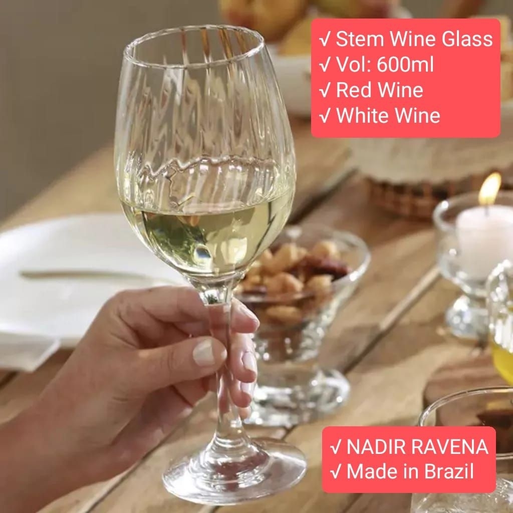 Gelas Red Wine Kaki 600ml (set isi 1pcs) NADIR 7G770/ Stem Red Wine Glass NADIR RAVENA