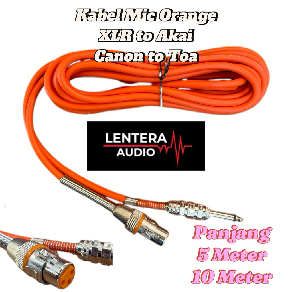 Kabel Mic Audio Orange XLR Canon Male to Akai 5 / 10 Meter