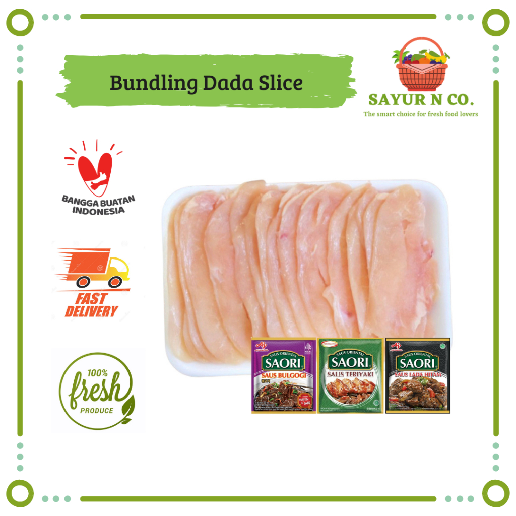 

Bundling Dada Ayam Slice + Saori Sachet | Sayur N Co Bekasi