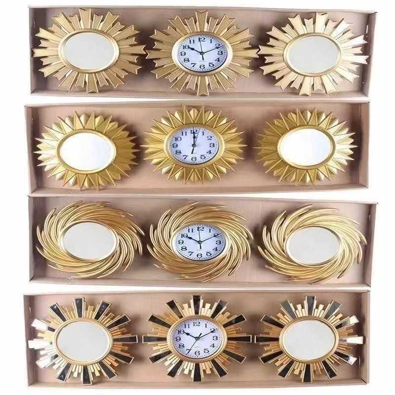 3 Set Jam Dinding Hias 1 Jam Dinding 2 Cermin Hias Jam Dinding 3 Set
