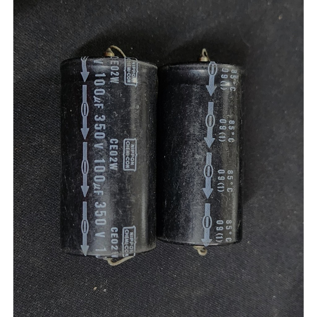 Elco Capacitor 100uf 350v Nippon Chemicon - Original Vintage