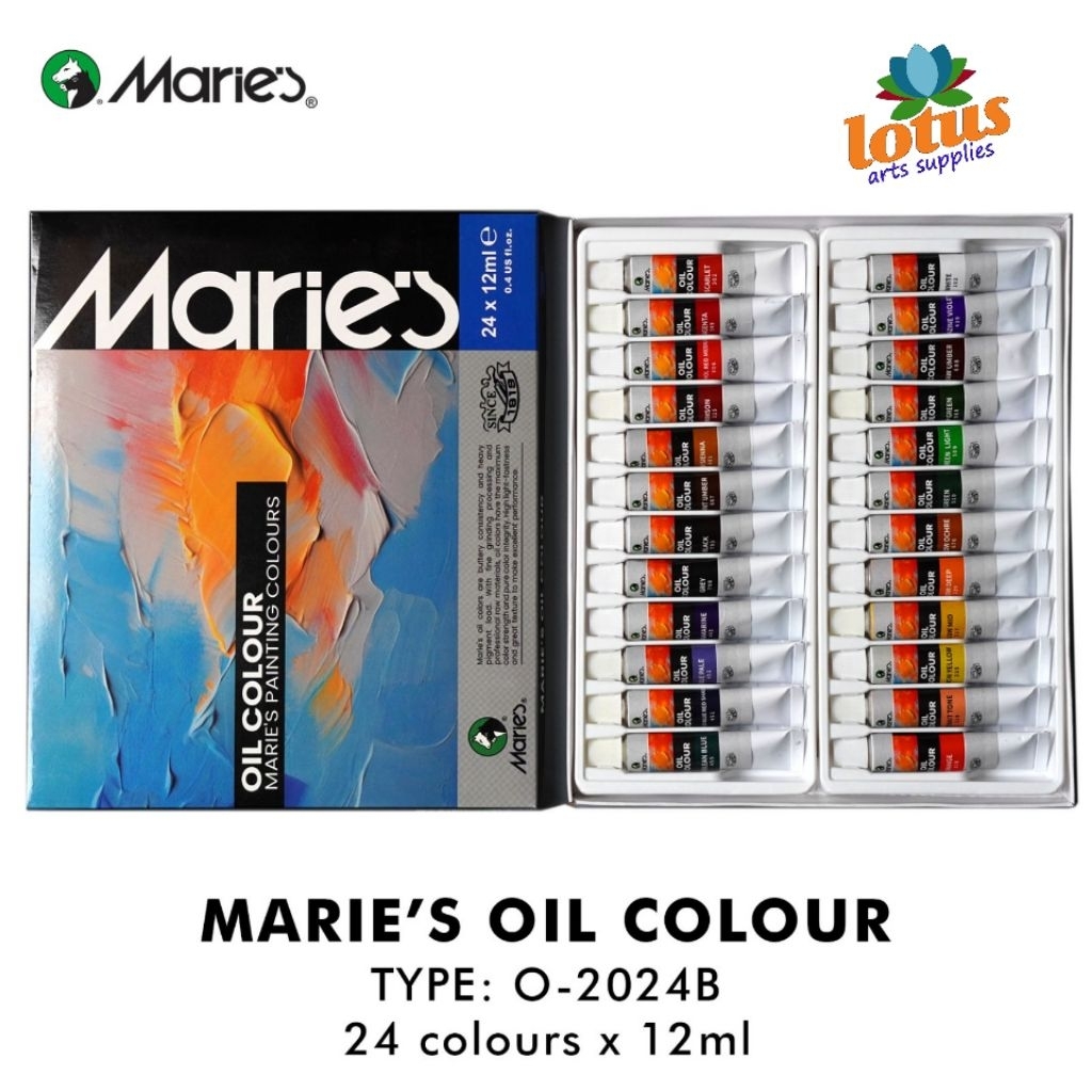 

Maries Oil Colour set 24 Warna x 12 ML Tube - cat minyak