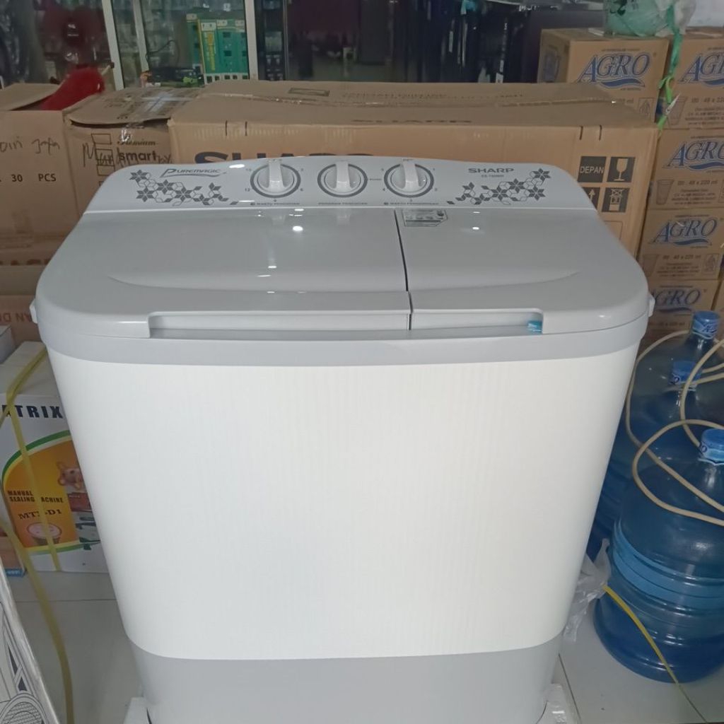 MESIN CUCI SHARP 2 TABUNG 8 KG ES-T80MW