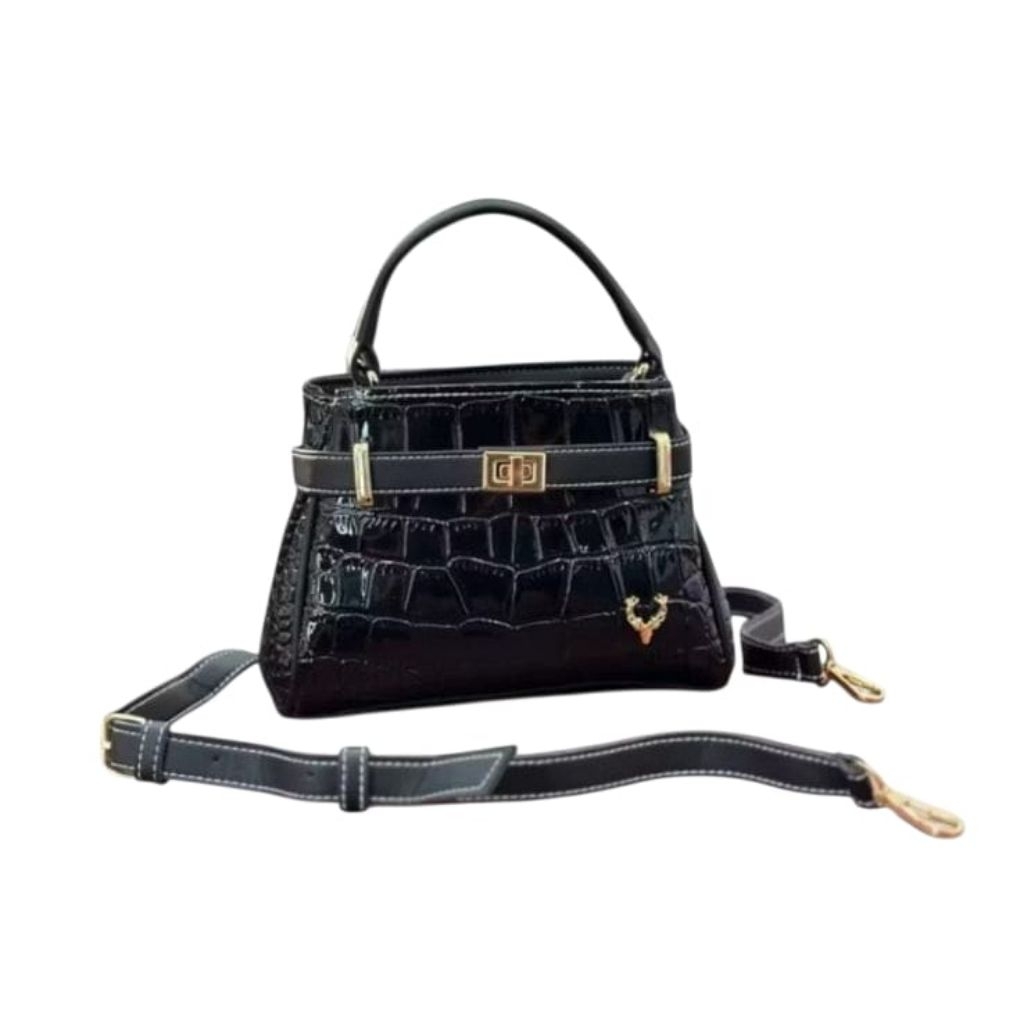 tas selempang wanita bahan sintetis kulit buaya kekinian bisa di jinjing